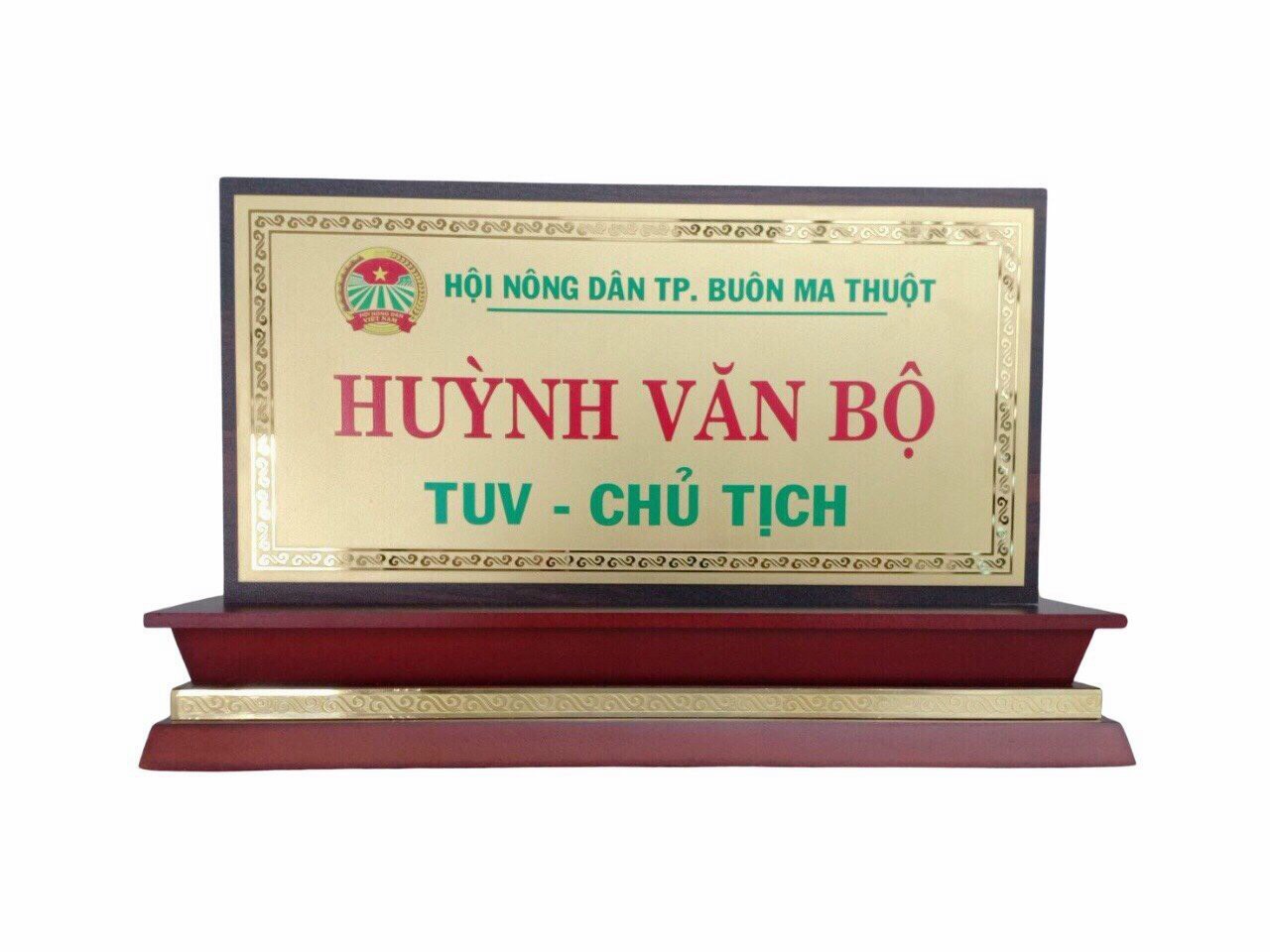 Bảng chức danh để bàn gỗ đồng ăn mòn - DN03